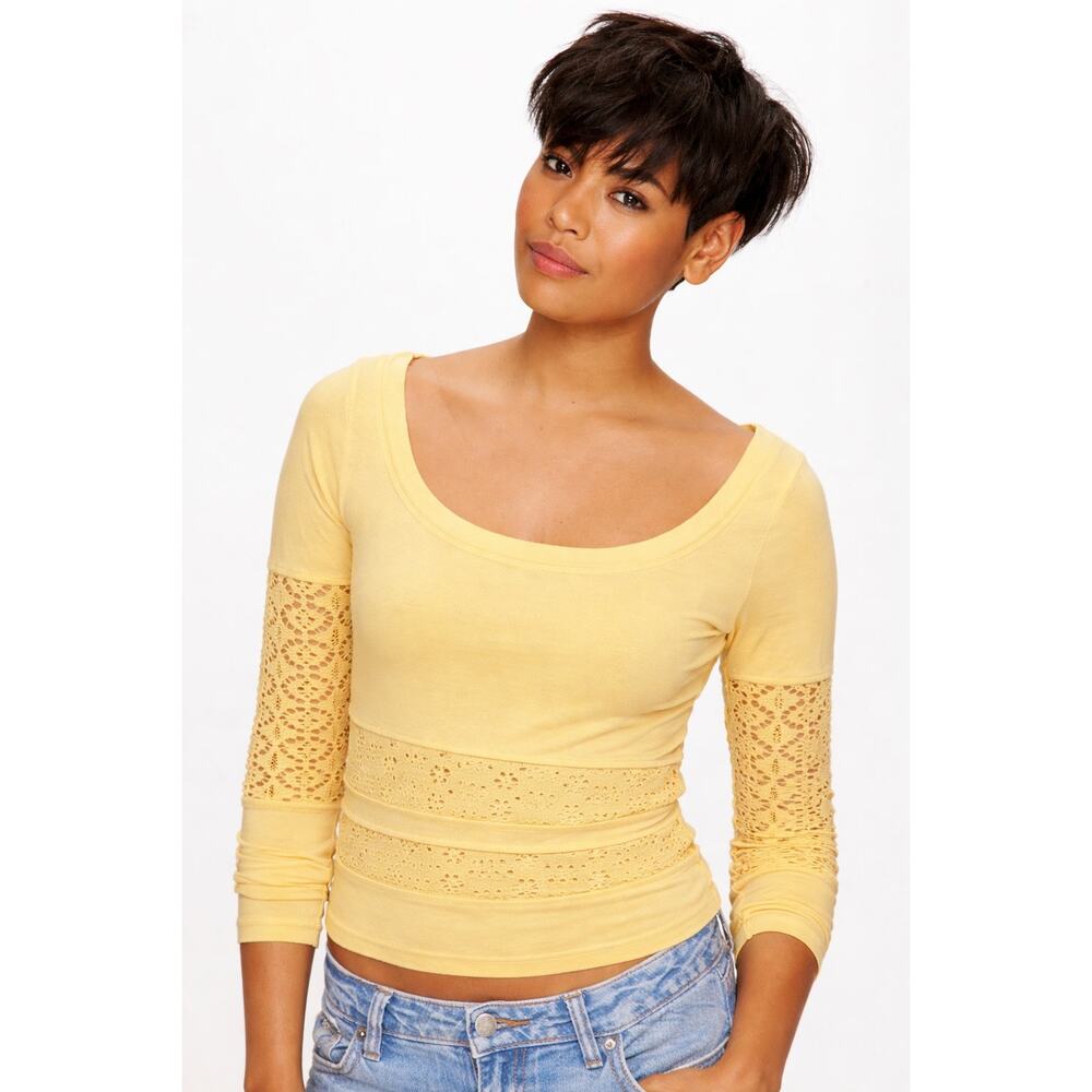 Free People / We The Free Girlie Greaser Top / sz L
